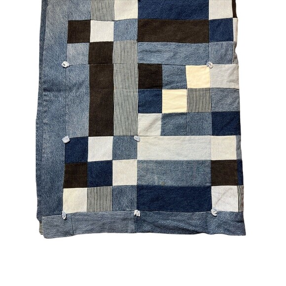 Vtg Levi Blanket Patchwork Jeans Blanket Upcycled Custom ONE OF A KIND - Picture 14 of 16